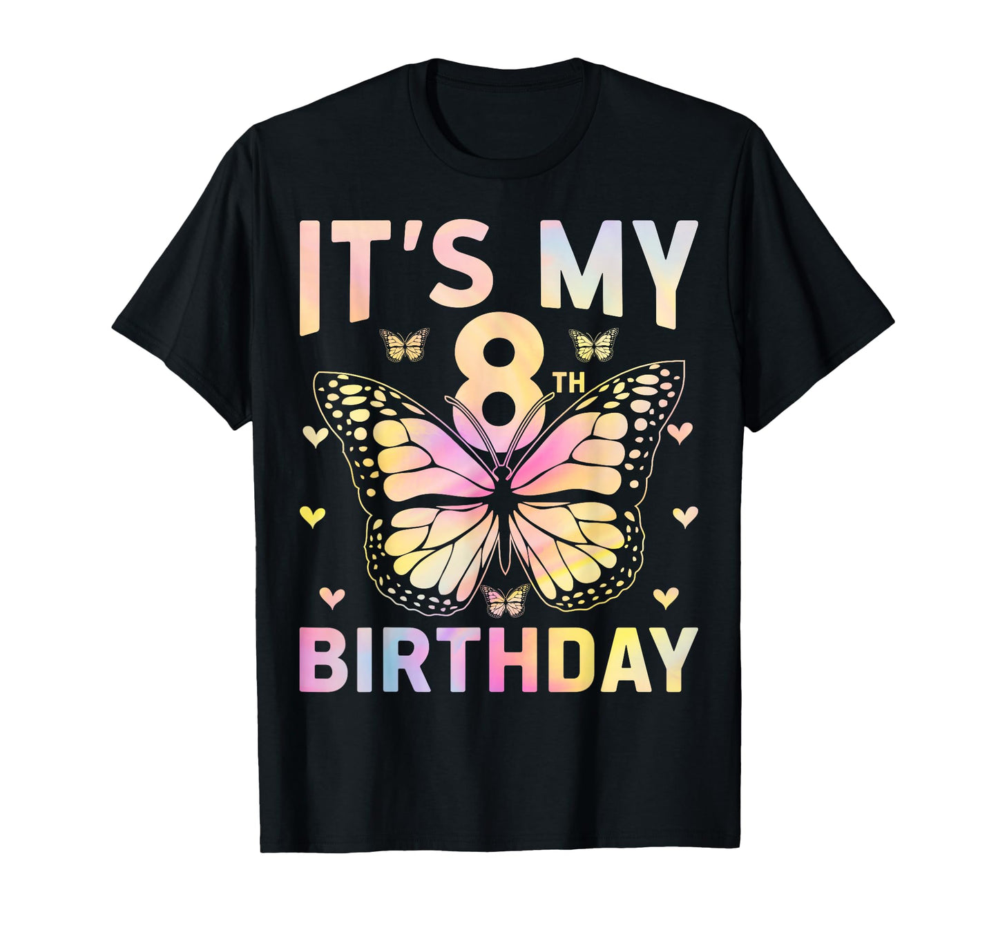It's My 8 Birthday Butterfly Eight Years Old 8th Birthday T-Shirt