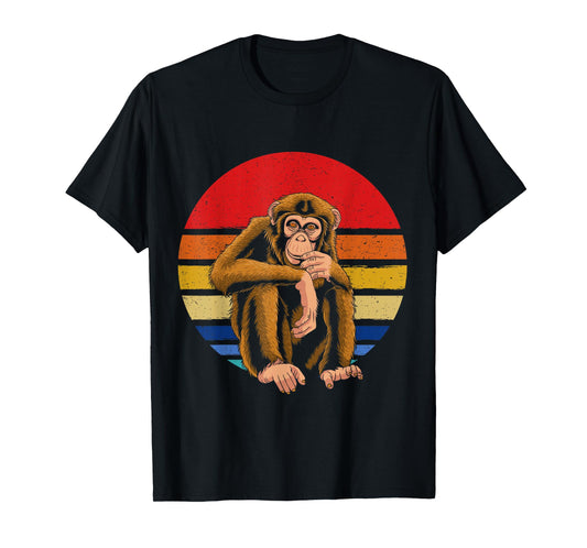 Retro Vintage Chimpanzee Monkey Wild Forest Animal T-Shirt