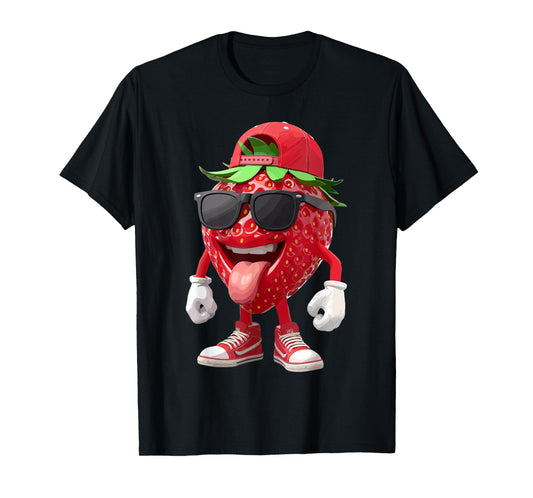 Cool Strawberry Art For Boys Men Kids Fruit Strawberry Lover T-Shirt