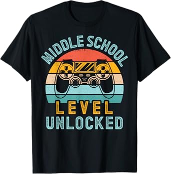 Middle School Level Unlocked Video Game Back to School Boy T-Shirt