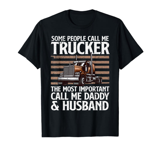 Truck Driver Art for Dad Father Men Trucking CDL Trucker T-Shirt