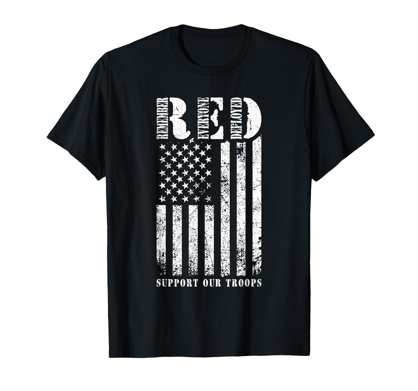 RED Support our Troops Remember Everyone Deployed RED T-Shirt