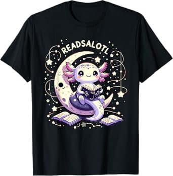 Axolotl Books Readsalotl Reading Bookworm Boys Girls Kids T-Shirt