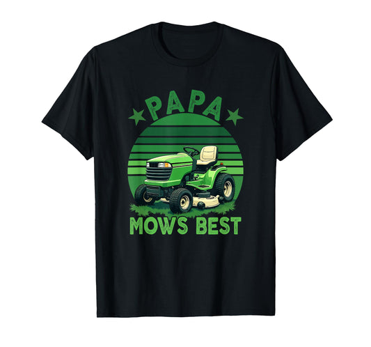 Papa Mow's Best Father's Day Funny Lawn Mower Gardener Lover T-Shirt
