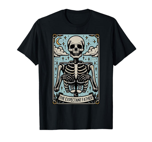 Skeleton Expectant Father Tarot Card Pregnancy Announcement T-Shirt