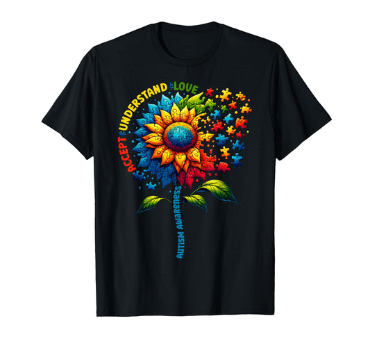 Autism Awareness Sunflower Men Women kids Autism Sunflower T-Shirt