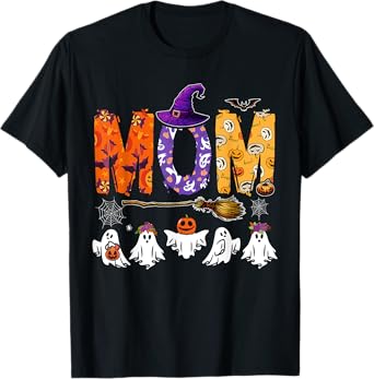 Mom Halloween Boo Ghost Horror Costume Family Funny Party T-Shirt