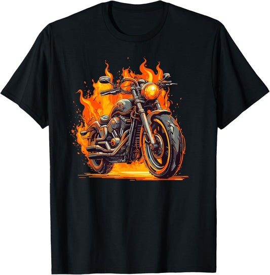 Cool Motorbike Flames and burning Motorcycle love T-Shirt