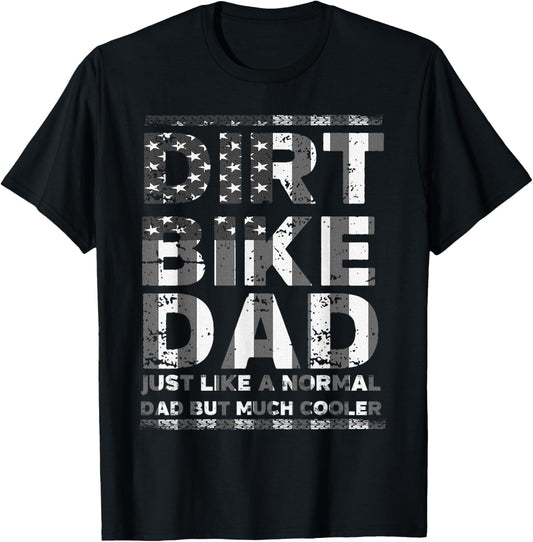 DIRT BIKE DAD Bike T-Shirt | Motocross Enduro US Flag Shirt T-Shirt
