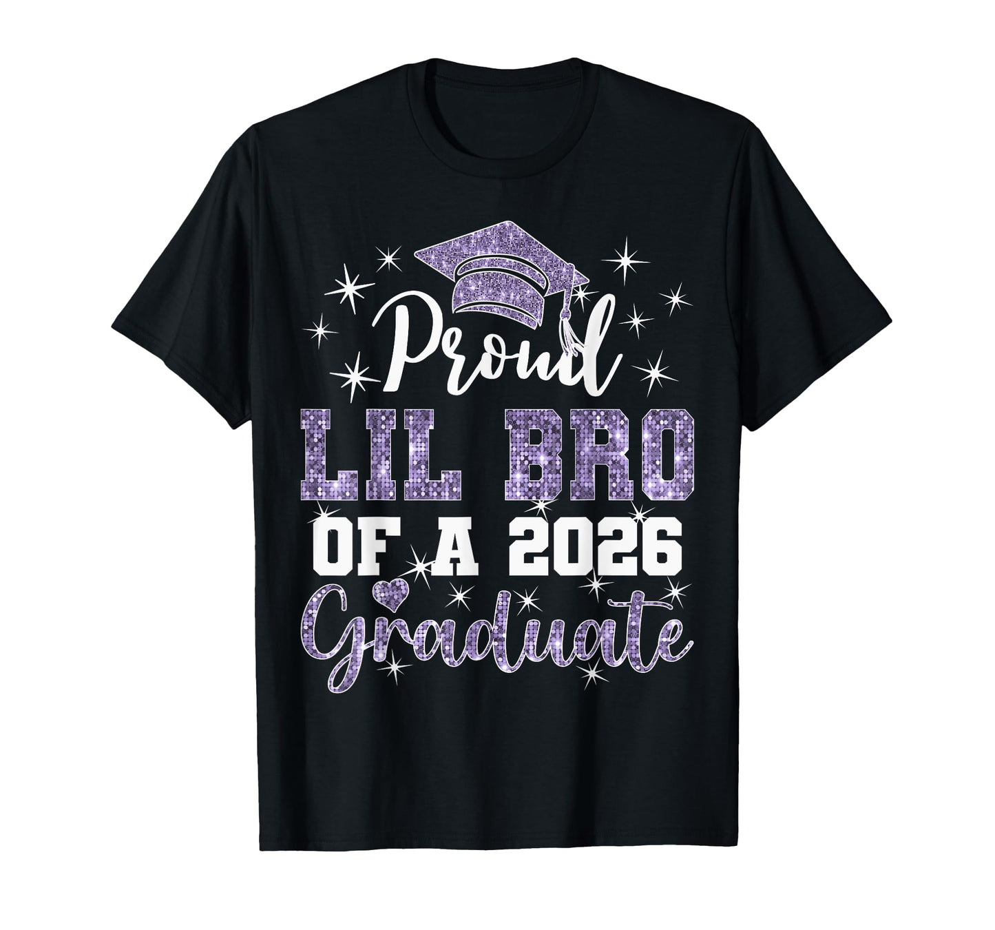 Super Proud Lil Bro of 2026 Graduate Graduation Family T-Shirt