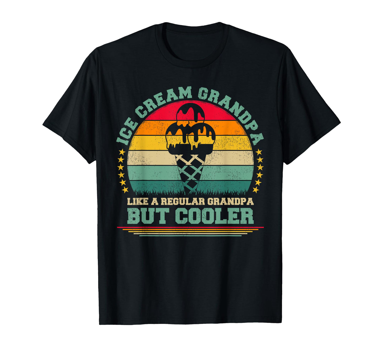 Ice Cream Lover Funny Vintage Ice Cream Grandpa Father's Day T-Shirt for Men