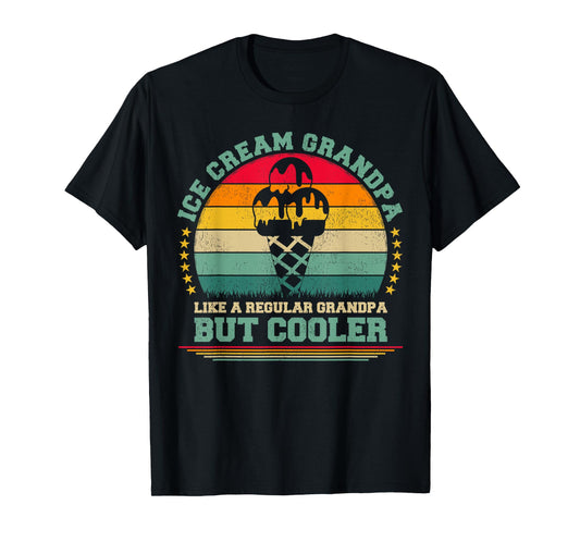 Ice Cream Lover Funny Vintage Ice Cream Grandpa Father's Day T-Shirt for Men