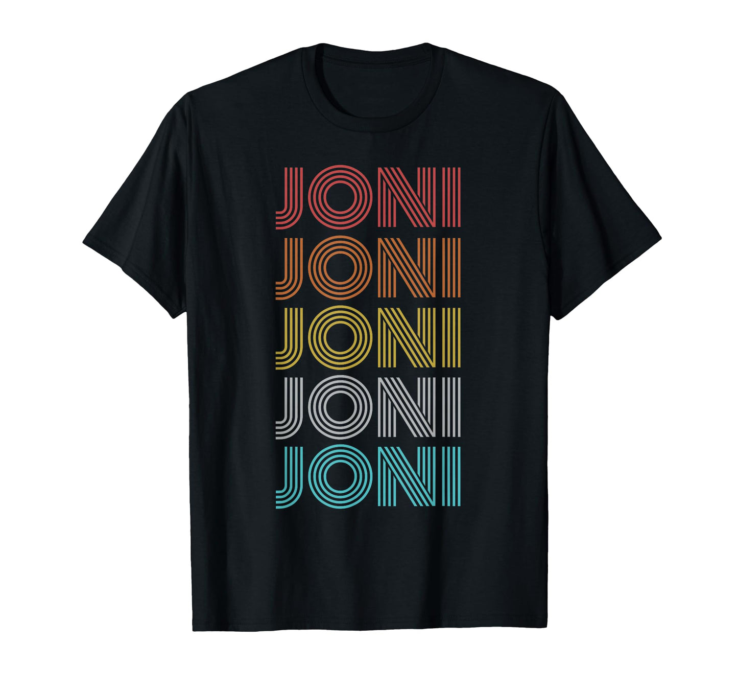 Joni Shirt Vintage Retro Apparel Unisex Adults Kids Retro Letter Print T-Shirt Black Small
