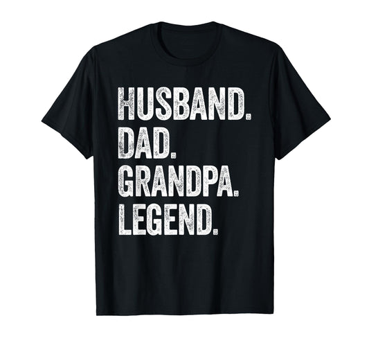 Husband Dad Grandpa Legend - Vintage Distressed Graphic T-Shirt