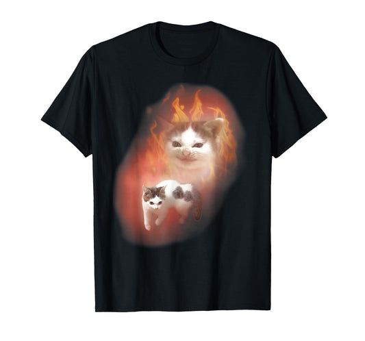 Angry Cat Meme Funny Silly Cat Kitten Lover Humor Brainrot T-Shirt