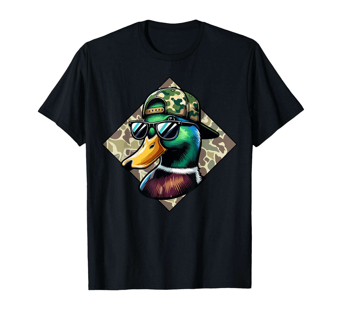 Camo Patriotic Mallard Duck Camouflage Flying Duck Hunting T-Shirt