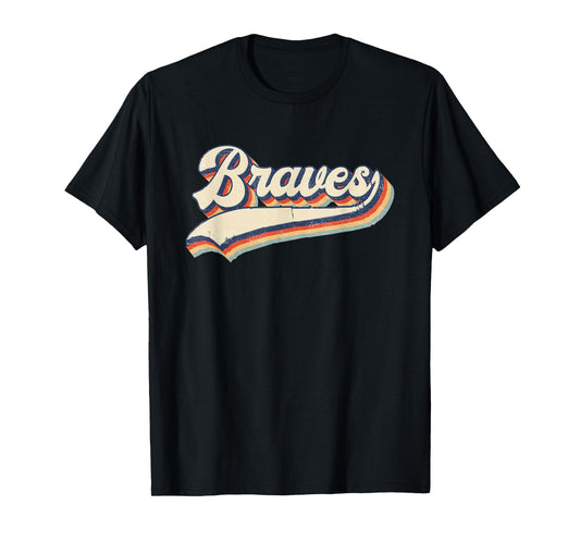 Braves Sports Name Vintage Retro Gift Men Women Girl Boy T-Shirt