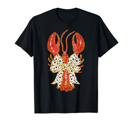 Cute Bow Coquette Crawfish Clean Girl Aesthetic Lobster T-Shirt