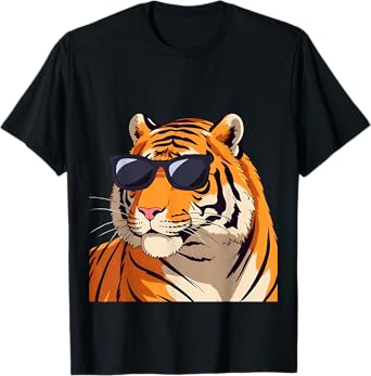 Tiger Sunglasses Birthday Costume Pajama Kids Toddler Baby T-Shirt