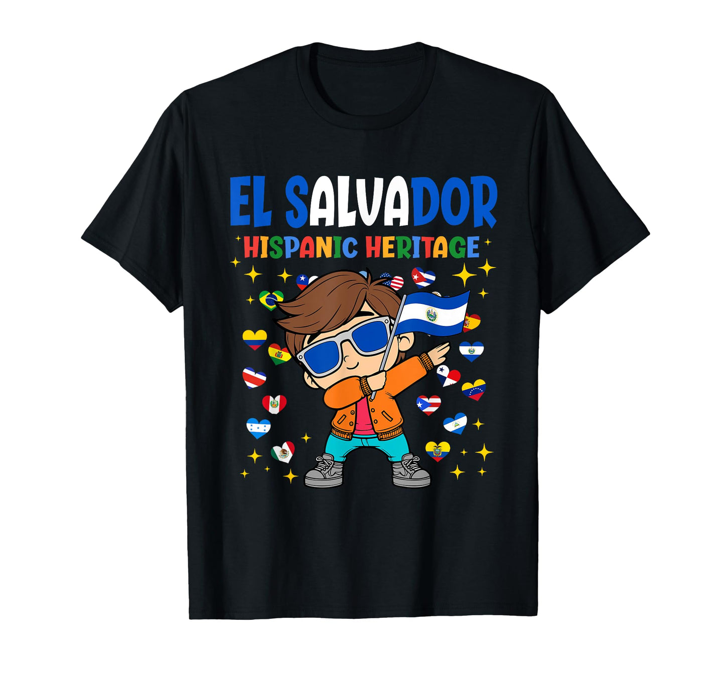 Hispanic Heritage Salvadoran Flag Proud El Salvador Boy Kids T-Shirt