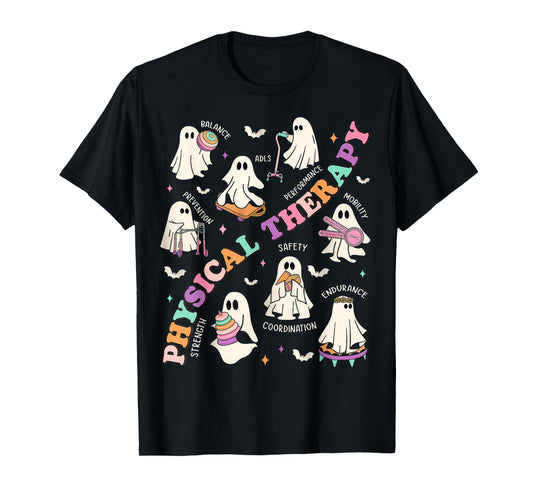 Cute Ghost Physical Therapy PT Physical Therapist Halloween T-Shirt