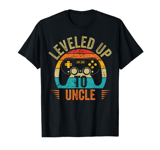 Leveling up to uncle 2025 funny video gamer vintage men T-Shirt