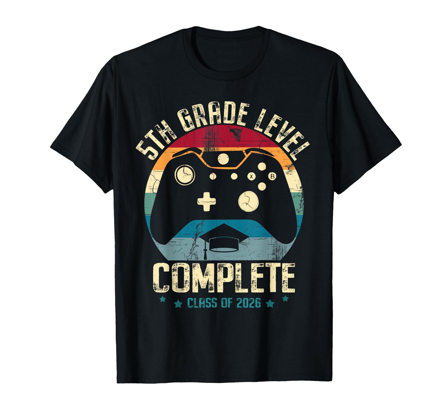 5th Grade Level Complete Gamer Class of 2026 Graduation Boy T-Shirt