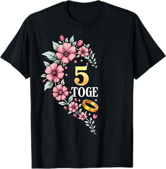 5 Years Together 5th Wedding Anniversary Couples Matching T-Shirt