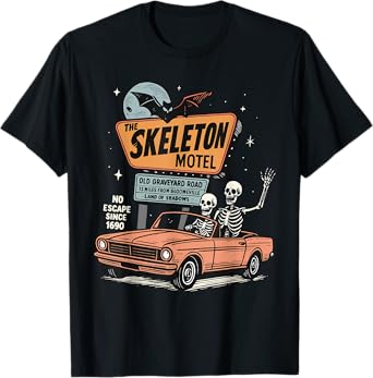 The Skeleton Motel Spooky Season Halloween Trick Or Treat T-Shirt
