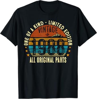 Vintage 1988 37 Years Old Men Women 37th Birthday Gifts T-Shirt