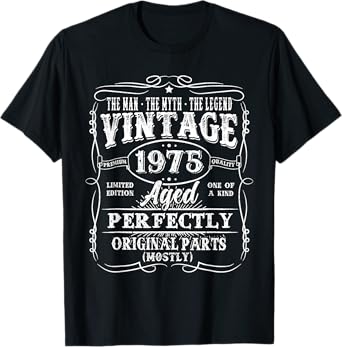 50 Years Old Vintage 1975 Man Myth Legend 50th Birthday Men T-Shirt