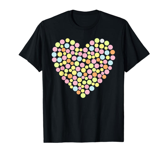 Colorful Heart Novelty Polka Dot Tops T-Shirt