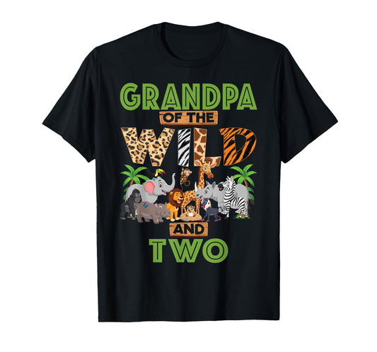 2nd Birthday Zoo Safari Jungle Grandpa Of The Wild and Two T-Shirt
