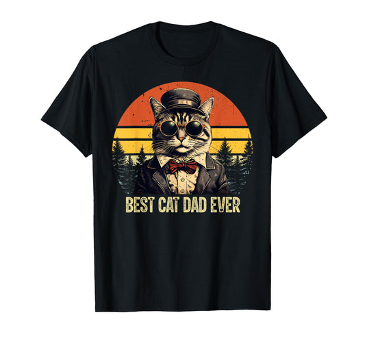 Vintage Best Cat Dad Ever Cat Daddy Father's Day T-Shirt