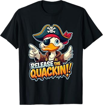 Funny Release Quackin Rubber Ducky Kraken Parody Pirate T-Shirt