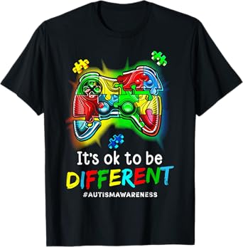 Autism Awareness Men Kids Boys Autism Video Game Month T-Shirt