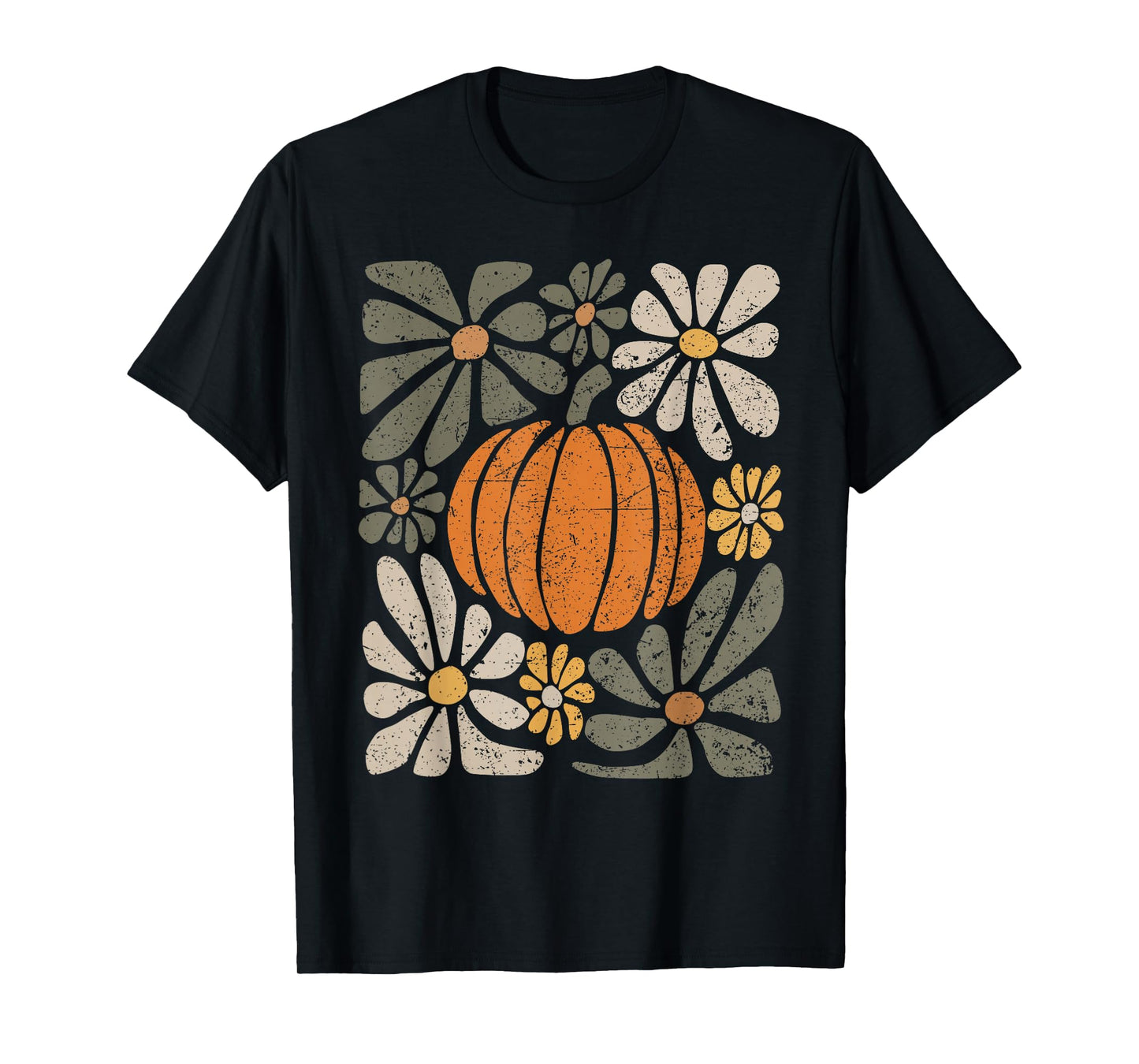 Wildflower Pumpkin Season Autumn Fall Leaves Thanksgiving T-Shirt