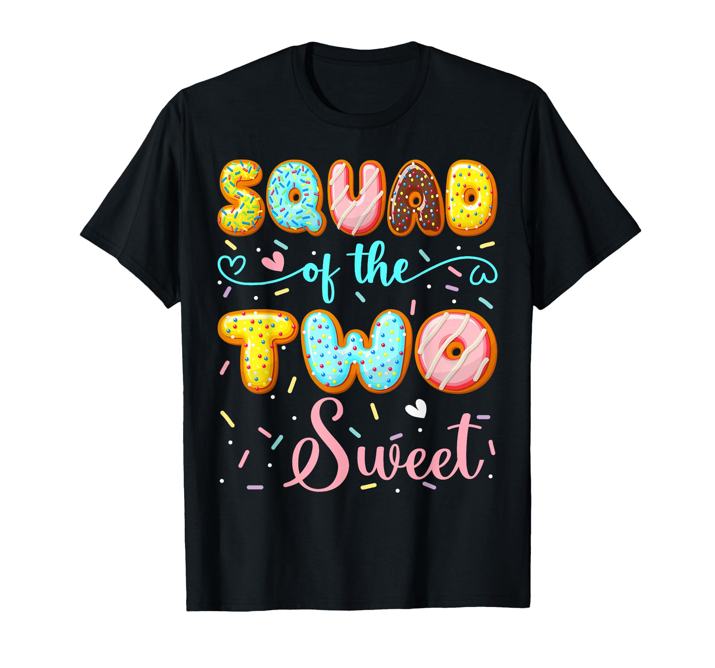 Squad Of The Two Sweet 2Nd Birthday Girl Donut Party T-Shirt