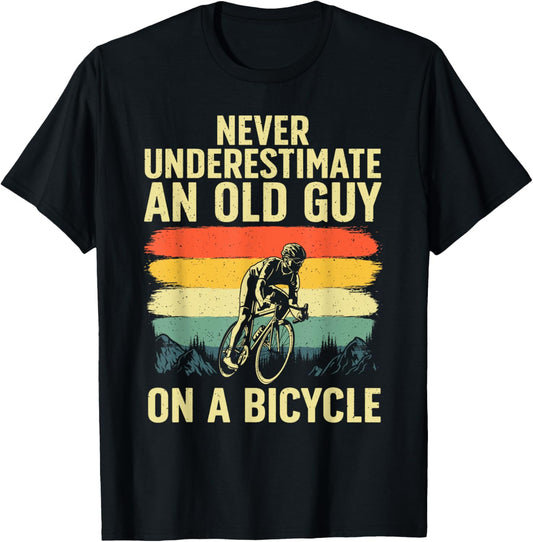 Cool Cycling Art For Men Grandpa Bicycle Riding Cycle Racing T-Shirt