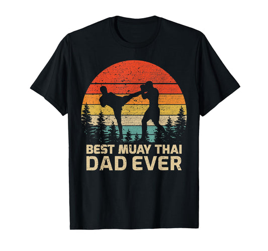 Mens Retro Vintage Best Muay Thai Dad Ever Father's Day T-Shirt