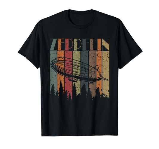 Vintage Zeppelin Funny Sunset Airship Pilot Dirigible Lovers T-Shirt