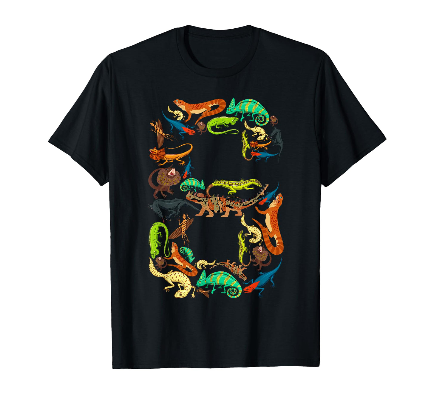 Kids 6th Birthday Reptiles Lizards Theme 6 Year Old Boys T-Shirt