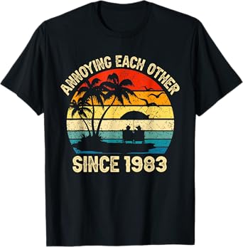 Annoying Each Other Since 1983 Wedding Anniversary Couples T-Shirt