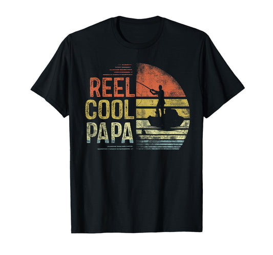 Reel Cool Papa Fishing Gifts Papa Birthday Vintage T-Shirt