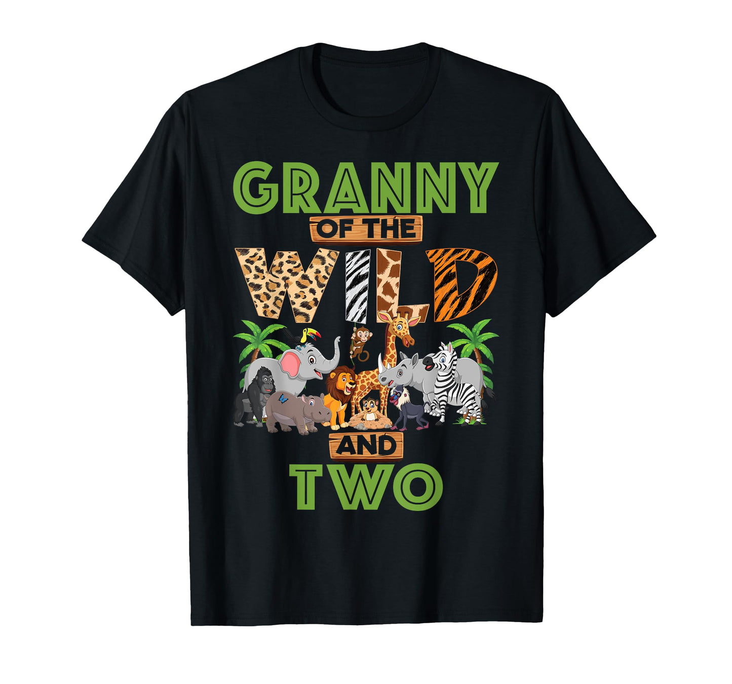 2nd Birthday Zoo Safari Jungle Granny Of The Wild and Two T-Shirt