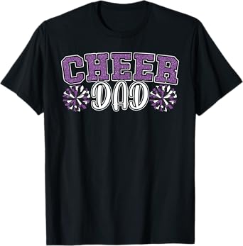 Proud Cheer Dad My Favorite Cheerleader Calls Me Dad Purple T-Shirt
