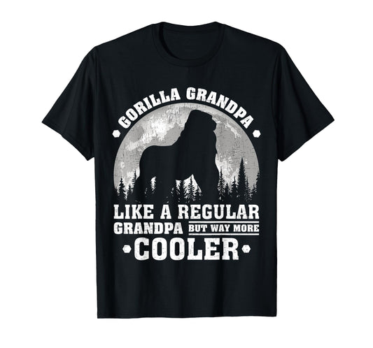 Gorilla Grandpa Funny Moon Vintage Gorilla Father's Day T-Shirt