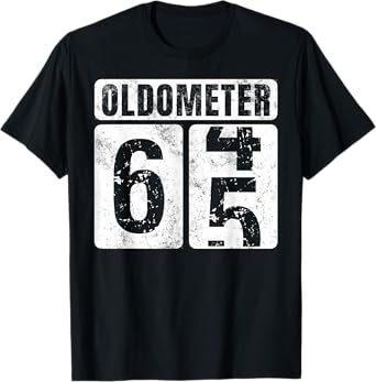 Oldometer 65 Shirt Vintage Funny 65th Birthday Gift Idea T-Shirt