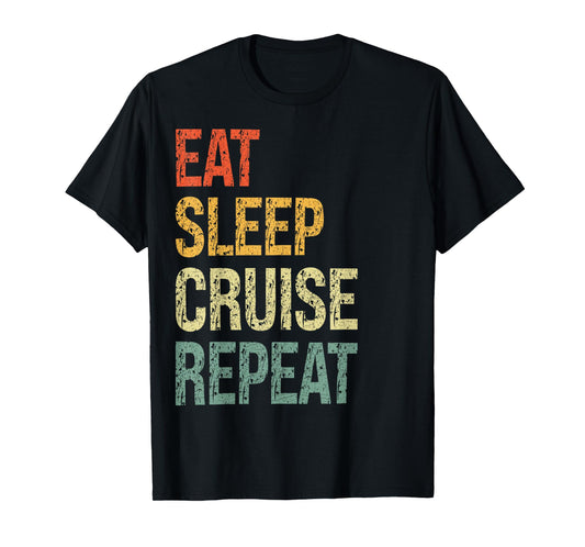 Eat Sleep Cruise Repeat Family couple Beach Holiday Vacation T-Shirt