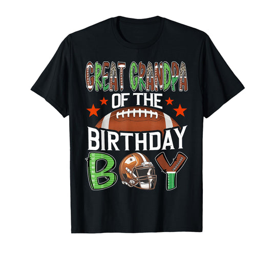 Great Grandpa Of The Birthday Boy Game Day Football T-Shirt